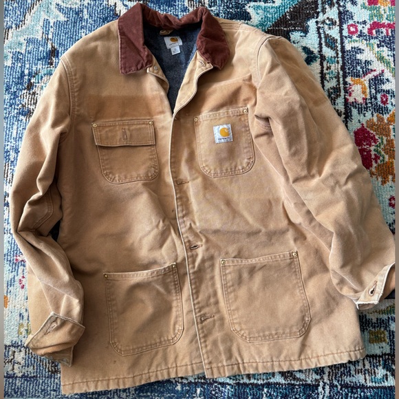 Carhartt Jackets & Blazers - Carhartt Tan Jacket with Brown Corduroy Collar